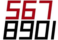 Bainbridge Digital 8 Sail Number suitable for ILCA / Laser dinghy (Black / Red)