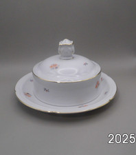 Porcelain Cheese Butter Bell Series "Scattered Flowers" by Zeh Scherzer Bavaria 1950s