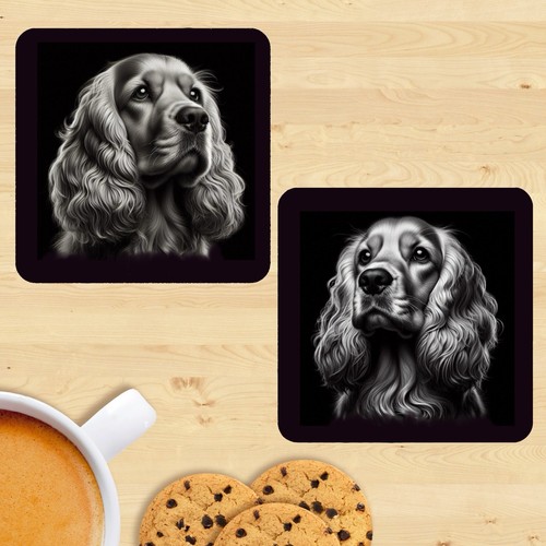 Cocker spaniel dog coasters - cocker,