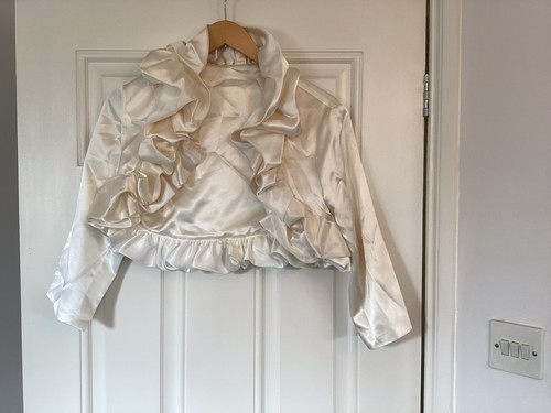 Bolero jacket ivory ruffle - bolero,