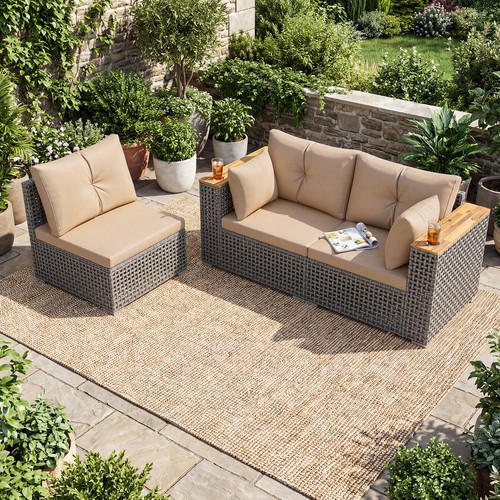 Patio wicker sectional - patio,