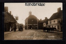Amersham - Horse Drawn Coach by The Town Hall - real photographic postcard
