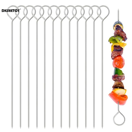 20cm bbq long metal kebab - bbq,