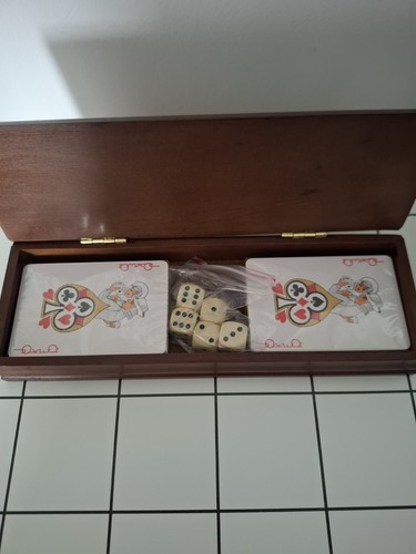 Wooden playing card box set - playing,