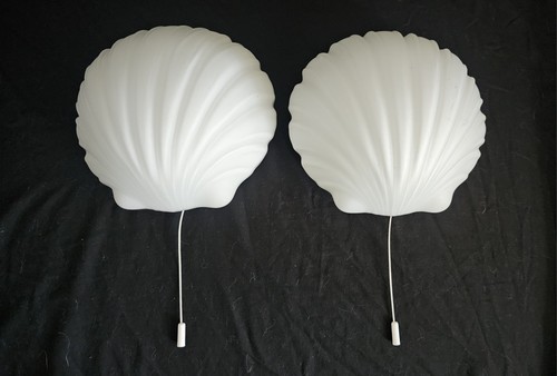 Pair vintage white glass - pair,