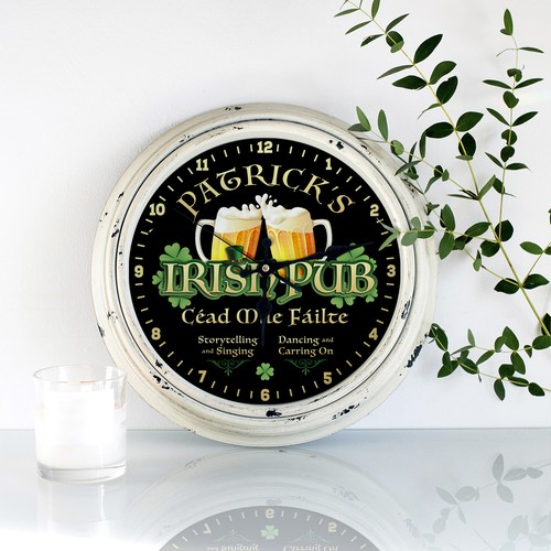 Personalised wall clock irish - clock,