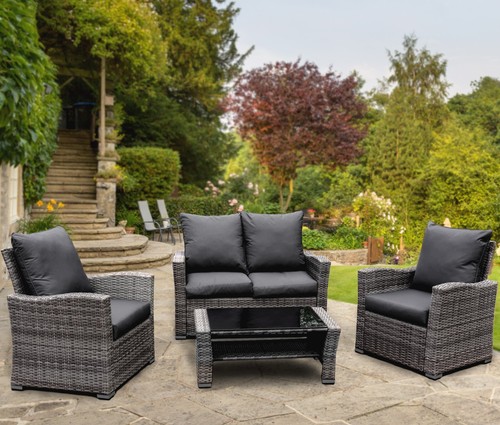 Rattan garden furniture set - garden, 4