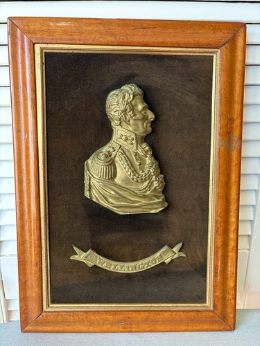Antique brass relief plaque - antique,