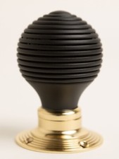 Beehive door knobs ebonised - -,
