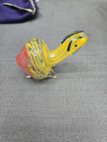 Hand blown glass turtle - glass,