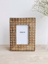 Zara Home Photo Frame 18x24cm Natural Etched Wood Fits 4x6in Images