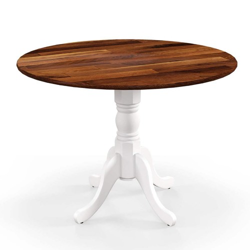 Wooden dining table with - wooden, round