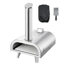 12" Outdoor Pizza Oven Portable Wood Pellet Pizza Oven Stainless Steel BBQ