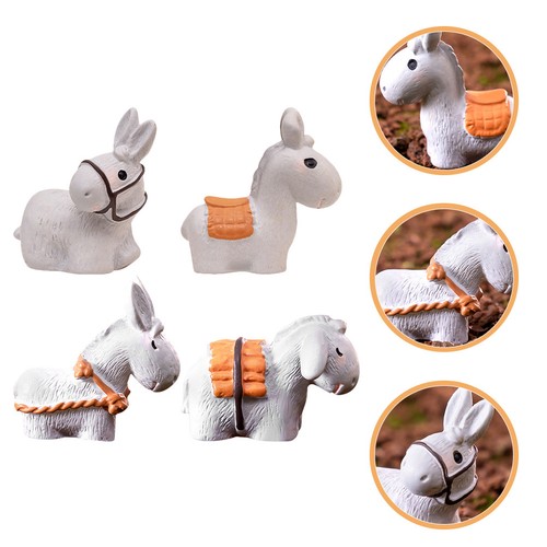8pcs tiny resin donkey - 8pcs,