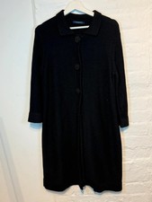 Boden Chic Black Cotton Cashmere Blend Coatigan Cardigan Cozy & Stylish Size 16