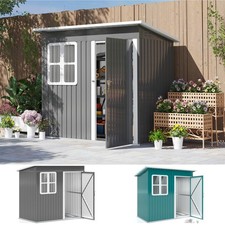 7 x 4ft Galvanised Steel Garden Shed Metal Shed with Foundation Kit