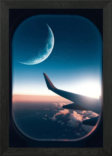 Plane window view framed - window,