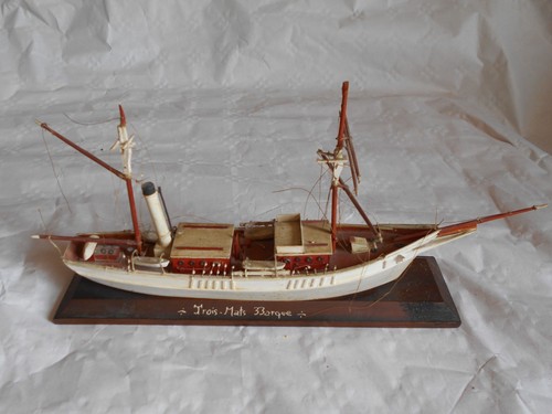 Vintage model boat masted - vintage, 3