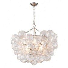 Modern Bubble Ball Chandelier 8-Light Swirled Glass Globe Hanging Pendant Light