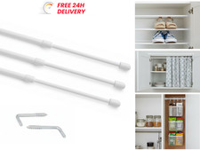 WHITE ROUND NET CURTAIN ROD