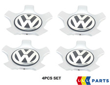 NEW GENUINE OEM VOLKSWAGEN ALLOY WHEEL CENTER HUB CAP DIAMOND SILVER 4PCS SET