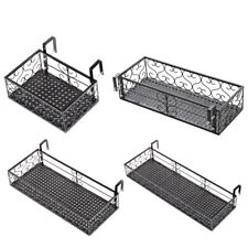 Metal Planter Garden Fence Railing Hanging Wall Mounted Balcony Flower Plant Pot