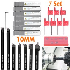 7 Set Lathe Turning Tools Set Holder Boring Bar with Carbide Insert Cutting Tool