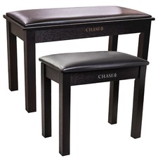 Chase Piano Stool Single or Duet With Storage Keyboard Bench in Black Lift Top