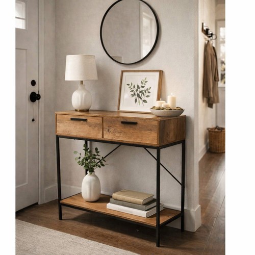 Rustic oak console - console, table