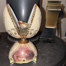 Ornate Musical EGG Robin Jewel Nature China Porcelain ‘Morning has Broken’ Song.