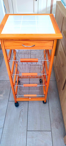Wooden kitchen trolley with