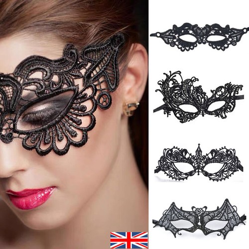 Masquerade eye mask black lace - eye,