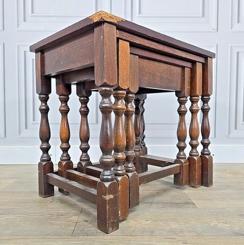 Vintage nest tables oak - vintage,