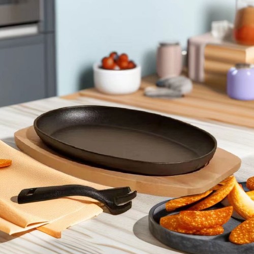 Oval cast iron fajita - oval,