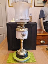 Antique  Brass Oil Lamp With a