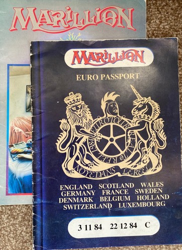 Marillion tour programmes - tour,