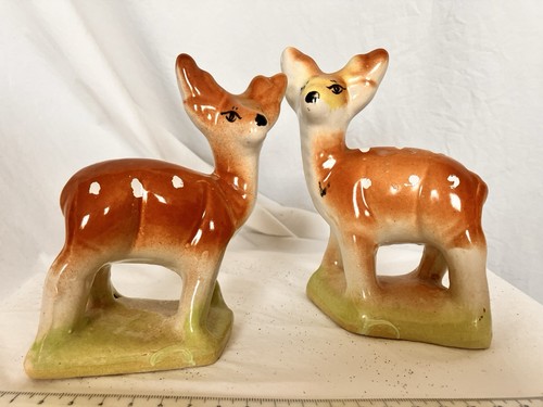 Vintage painted porcelain deer - painted,