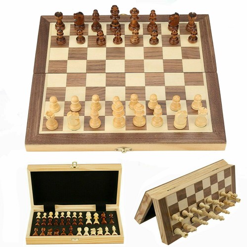 Large chess wooden set folding - wooden,