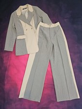 Ladies' checkered wide leg trouser suit 10- 12 UK Used