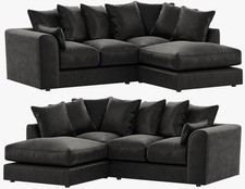 PLUSH VELVET L-SHAPED CORNER SOFA SET LEFT-HAND/RIGHT-HAND UNIVERSAL DYLAN