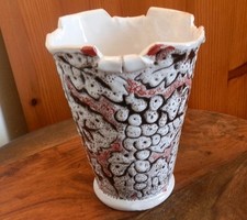 Vintage  Italian Pottery Vase Irregular Brutalist Form 50's-60's Ht 15 cm