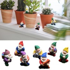7X Garden Gnomes Mini Gnome Figurines Desktop Decoration Miniature Dwarfs Statue