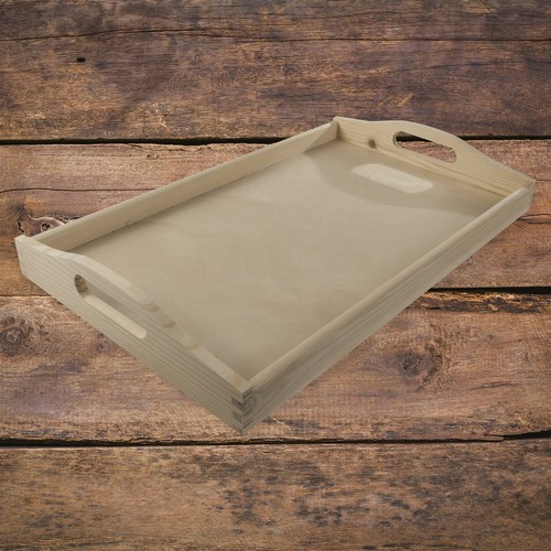 Large wooden unpainted serving - wooden,