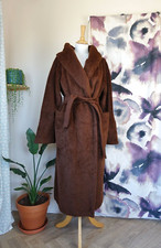 MAXMara Italy Brown Alpaca & Virgin Wool belted long fur coat size UK 12