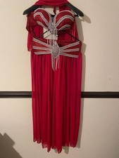 Red And Silver Belly Dancing Costume Set