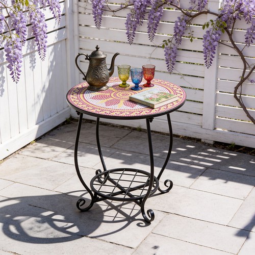 Mosaic round bistro table side - round,
