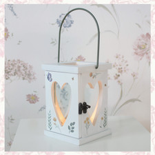 White Wooden Heart Tealight