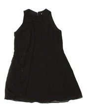 COAST Womens A-Line Dress UK 12 Medium Black Polyester BB08