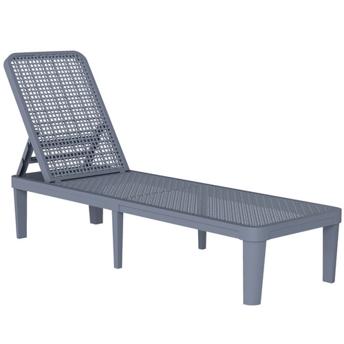 Outsunny plastic sun lounger - plastic,