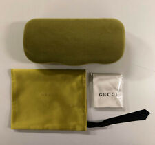 New Gucci Sunglasses Eyeglasses Case Gold Velvet Clamshell Small Gucci Case Auth